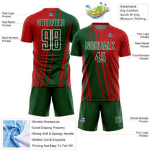 Charger l'image dans la galerie, Custom Red Green-White Lines Sports Sublimation Soccer Uniform Jersey
