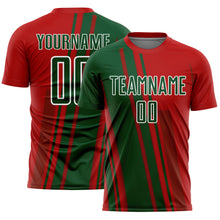 Charger l'image dans la galerie, Custom Red Green-White Lines Sports Sublimation Soccer Uniform Jersey