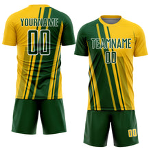 Charger l'image dans la galerie, Custom Yellow Green-White Lines Sports Sublimation Soccer Uniform Jersey