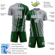 Charger l'image dans la galerie, Custom Gray Green-White Lines Sports Sublimation Soccer Uniform Jersey