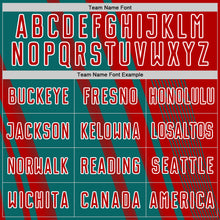 Charger l'image dans la galerie, Custom Red Teal-White Lines Sports Sublimation Soccer Uniform Jersey