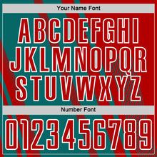 Charger l'image dans la galerie, Custom Red Teal-White Lines Sports Sublimation Soccer Uniform Jersey