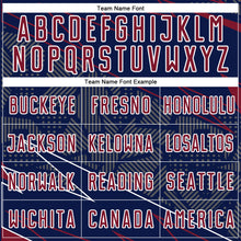 Load image into Gallery viewer, Custom Navy Crimson-White Lines Sports Sublimation Soccer Uniform Jersey