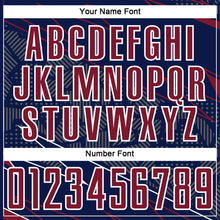 Load image into Gallery viewer, Custom Navy Crimson-White Lines Sports Sublimation Soccer Uniform Jersey