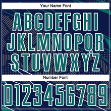 Load image into Gallery viewer, Custom Navy Teal-White Lines Sports Sublimation Soccer Uniform Jersey