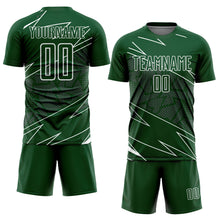 Laden Sie das Bild in den Galerie-Viewer, Custom Green White Lines Sports Sublimation Soccer Uniform Jersey