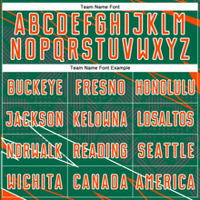 Charger l'image dans la galerie, Custom Kelly Green Orange-White Lines Sports Sublimation Soccer Uniform Jersey