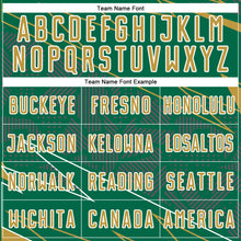 Charger l'image dans la galerie, Custom Kelly Green Old Gold-White Lines Sports Sublimation Soccer Uniform Jersey