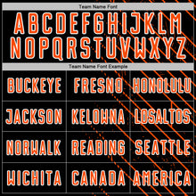 Load image into Gallery viewer, Custom Black Orange-White Lines Sports Sublimation Soccer Uniform Jersey