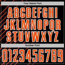 Load image into Gallery viewer, Custom Black Orange-White Lines Sports Sublimation Soccer Uniform Jersey