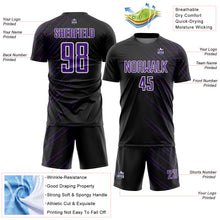 Charger l'image dans la galerie, Custom Black Purple-White Lines Sports Sublimation Soccer Uniform Jersey