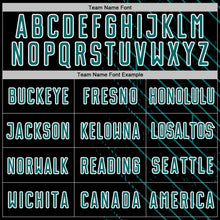 Load image into Gallery viewer, Custom Black Teal-White Lines Sports Sublimation Soccer Uniform Jersey