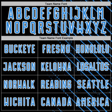 Laden Sie das Bild in den Galerie-Viewer, Custom Black Powder Blue-White Lines Sports Sublimation Soccer Uniform Jersey