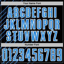 Laden Sie das Bild in den Galerie-Viewer, Custom Black Powder Blue-White Lines Sports Sublimation Soccer Uniform Jersey