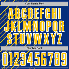 Загрузить изображение в средство просмотра галереи, Custom Royal Yellow-White Lines Sports Sublimation Soccer Uniform Jersey