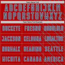 Laden Sie das Bild in den Galerie-Viewer, Custom Red Steel Gray-Light Blue Lines Sports Sublimation Soccer Uniform Jersey