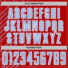 Laden Sie das Bild in den Galerie-Viewer, Custom Red Light Blue-White Lines Sports Sublimation Soccer Uniform Jersey