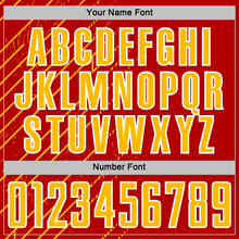 Laden Sie das Bild in den Galerie-Viewer, Custom Red Gold-White Lines Sports Sublimation Soccer Uniform Jersey