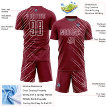 Загрузить изображение в средство просмотра галереи, Custom Crimson White Lines Sports Sublimation Soccer Uniform Jersey
