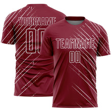 Загрузить изображение в средство просмотра галереи, Custom Crimson White Lines Sports Sublimation Soccer Uniform Jersey