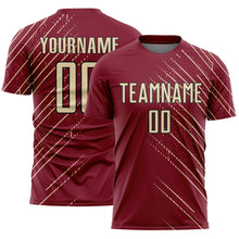 Загрузить изображение в средство просмотра галереи, Custom Crimson Cream-Black Lines Sports Sublimation Soccer Uniform Jersey