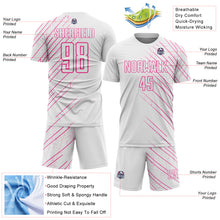 Charger l'image dans la galerie, Custom White Pink Lines Sports Sublimation Soccer Uniform Jersey