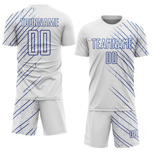 Load image into Gallery viewer, Custom White Royal Lines Sports Sublimation Soccer Uniform Jersey