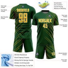 Load image into Gallery viewer, Custom Green Yellow-White Lines Sports Sublimation Soccer Uniform Jersey