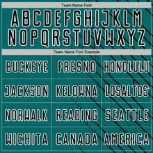 Load image into Gallery viewer, Custom Teal Black-White Lines Sports Sublimation Soccer Uniform Jersey