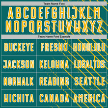 Загрузить изображение в средство просмотра галереи, Custom Teal Gold-White Lines Sports Sublimation Soccer Uniform Jersey