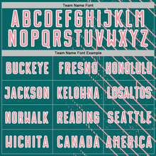 Загрузить изображение в средство просмотра галереи, Custom Teal Medium Pink-White Lines Sports Sublimation Soccer Uniform Jersey