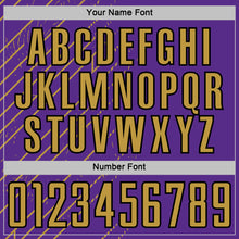 Laden Sie das Bild in den Galerie-Viewer, Custom Purple Old Gold-Black Lines Sports Sublimation Soccer Uniform Jersey