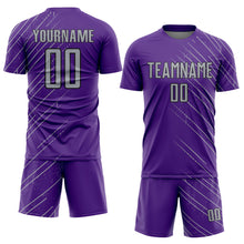 Laden Sie das Bild in den Galerie-Viewer, Custom Purple Gray-Black Lines Sports Sublimation Soccer Uniform Jersey