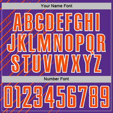 Laden Sie das Bild in den Galerie-Viewer, Custom Purple Orange-White Lines Sports Sublimation Soccer Uniform Jersey