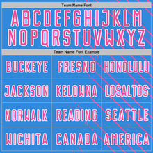 Загрузить изображение в средство просмотра галереи, Custom Powder Blue Pink-White Lines Sports Sublimation Soccer Uniform Jersey