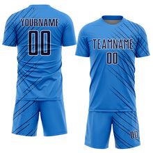 Загрузить изображение в средство просмотра галереи, Custom Powder Blue Navy-White Lines Sports Sublimation Soccer Uniform Jersey