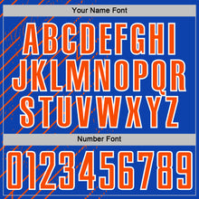 Load image into Gallery viewer, Custom Thunder Blue Orange-White Lines Sports Sublimation Soccer Uniform Jersey