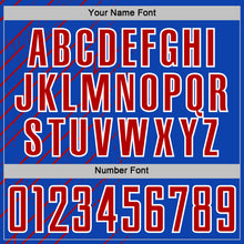 Загрузить изображение в средство просмотра галереи, Custom Thunder Blue Red-White Lines Sports Sublimation Soccer Uniform Jersey