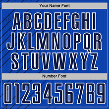 Load image into Gallery viewer, Custom Thunder Blue Navy-White Lines Sports Sublimation Soccer Uniform Jersey