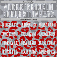 Laden Sie das Bild in den Galerie-Viewer, Custom Red Gray-White Animal Leopard Print Sports Sublimation Soccer Uniform Jersey