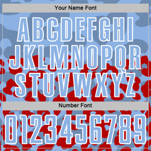 Laden Sie das Bild in den Galerie-Viewer, Custom Red Light Blue-White Animal Leopard Print Sports Sublimation Soccer Uniform Jersey