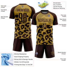 Charger l'image dans la galerie, Custom Brown Old Gold Animal Leopard Print Sports Sublimation Soccer Uniform Jersey