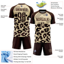 Charger l'image dans la galerie, Custom Brown Cream Animal Leopard Print Sports Sublimation Soccer Uniform Jersey