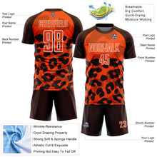 Load image into Gallery viewer, Custom Brown Orange-White Animal Leopard Print Sports Sublimation Soccer Uniform Jersey