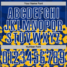 Laden Sie das Bild in den Galerie-Viewer, Custom Gold Royal-White Animal Leopard Print Sports Sublimation Soccer Uniform Jersey