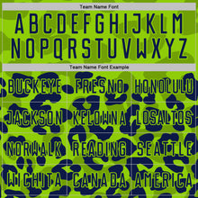 Загрузить изображение в средство просмотра галереи, Custom Navy Neon Green Animal Leopard Print Sports Sublimation Soccer Uniform Jersey