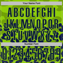 Загрузить изображение в средство просмотра галереи, Custom Navy Neon Green Animal Leopard Print Sports Sublimation Soccer Uniform Jersey