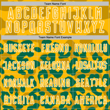 Load image into Gallery viewer, Custom Kelly Green Gold-White Animal Leopard Print Sports Sublimation Soccer Uniform Jersey