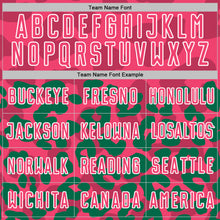 Load image into Gallery viewer, Custom Kelly Green Neon Pink-White Animal Leopard Print Sports Sublimation Soccer Uniform Jersey