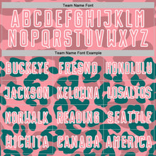 Laden Sie das Bild in den Galerie-Viewer, Custom Teal Medium Pink-White Animal Leopard Print Sports Sublimation Soccer Uniform Jersey